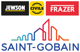 Saint-Gobain and Jewson Civils Frazer brand logos